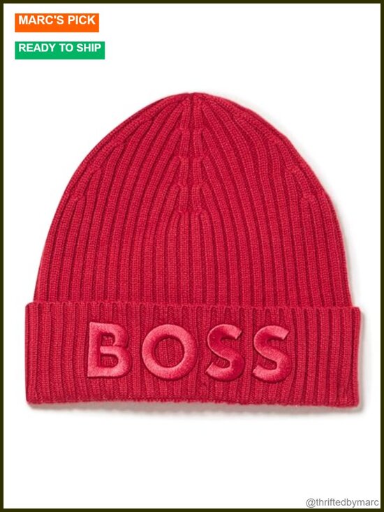 BOSS Women\'s Tonal Logo Knit Hat - Beanie Winter Pull-On